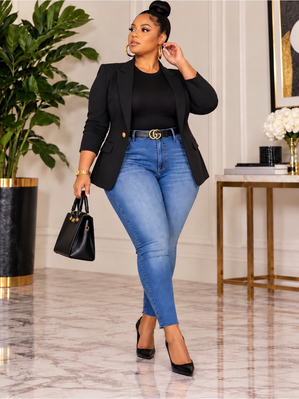 NEW Good American Good Legs Skinny Jeans – Blue655 – Size 24 Plus Size